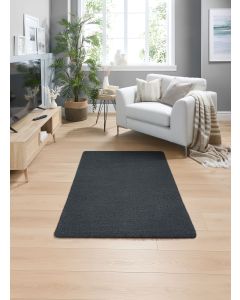 Plain Stain Resistant Washable Rug -100 x 150cm - Charcoal