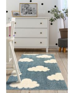 Blue Cloud Shaggy Rug - Small