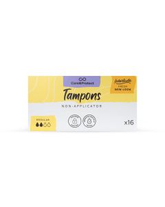 Care and Protect Regular Non Applicator Tampons - Pack of 16