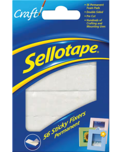 Sellotape Sticky Fixers - Permanent - Pack of 56 Stickers