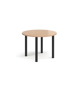 Radial Leg Table dia. 1000mm - Beech - Black Frame