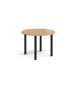 Radial Leg Table dia. 1000mm - Oak - Black Frame