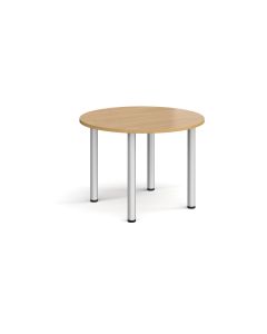 Radial Leg Table dia. 1000mm - Oak - Silver Frame