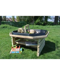 Outdoor Wooden Play Tray Stand With Storage