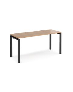 Adapt Single Desk 1600x600mm - Beech - Black Frame