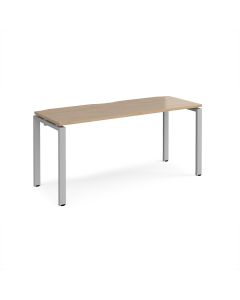Adapt Single Desk 1600x600mm - Oak/Silver Frame