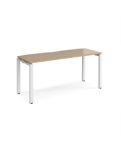 Adapt Single Desk 1600x600mm - Oak/White Frame