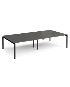 Double Back to Back Desks 3200x1600mm - Grey/Black Frame