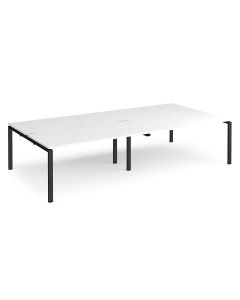 Double Back to Back Desks 3200x1600mm - White/Black Frame