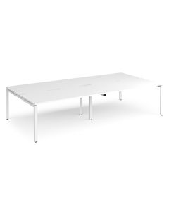 Double Back to Back Desks 3200x1600mm - White/White Frame