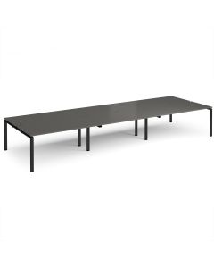 Adapt Triple Back to Back Desks - Grey/Black Frame