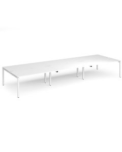 Adapt Triple Back to Back Desks - White/White Frame