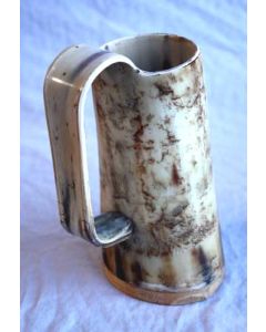 Engraved Horn Tankard