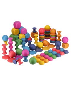TickiT Rainbow Wooden Loose Parts Bumper Pack