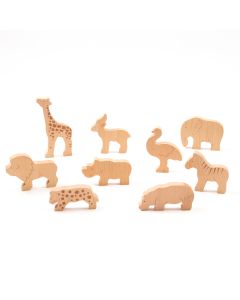 Wooden Savannah Animals - Pack of 9