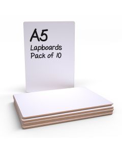 A5 Rigid Plain Drywipe Lapboards - Pack of 10