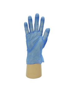 Polyco Large Blue Powder Free Disposable Vinyl Gloves-Pk 100