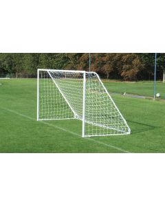 Harrod Sport Mini Football Goal-White-12 x 6ft-Pair-With Nets & FREE Pk 12 SHOSHIN Training Footballs