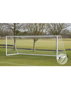 Harrod Sport 4G Weighted Portagoal-White-24 x 8ft-Pair-With Nets & FREE Pk 12 SHOSHIN Training Footballs