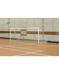 Harrod Sport Folding Wheelaway Goal-White-12 x 4ft-Pair-With Nets & FREE Pk 12 SHOSHIN Training Footballs
