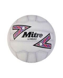 Match Netball - White/Black/Purple- Size 4- Pk 5 with Bag