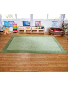 Classic Rectangular Border Carpet - Green