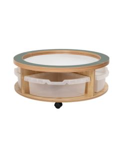 Mobile Round Single Tier Storage with Tubs