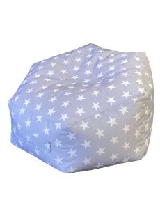 Grey and White Star Hexagonal Bean Bag