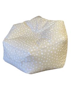 Cream and White Star Hexagonal Bean Bag