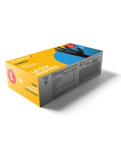 Firma Black Latex Powder-Free Examination Gloves Box 100-Large