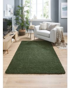 Plain Stain Resistant Washable Rug -100x150cm - Forest Green