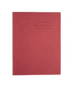 8 x 6.5" Exercise Book 80 Page 8mm Ruled With Margin - Red - Pack of 100