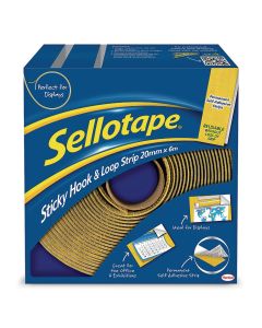 Sellotape Hook & Loop Strip - 20mm x 6m