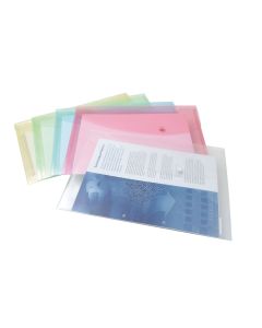Rapesco Popper Wallet Foolscap Assorted Pastel - Pack of 5