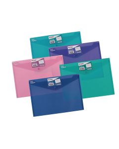 Snopake Polyfile ID Popper Wallet A4 Assorted - Pack of 5