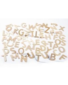 Plain Wood Letters Uppercase - Pack of 60
