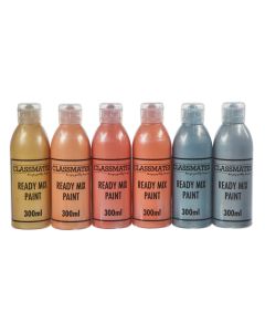 Classmates Ready Mixed Paint - 300ml - Metallics - Pack of 6