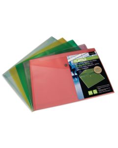 Flipfile Recycled Popper Wallet A4 Assorted - Pack of 5