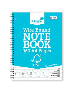 Silvine FSC Twin Wire Notebook - A4 - Pack of 5