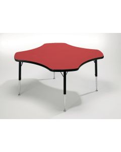 Tuf Top Clover Height Adjustable Classroom Table - 1026 x 430 to 635mm - Red
