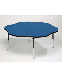 Tuf Top Flower Height Adjustable Classroom Table - 1525 x 430 to 630mm - Blue