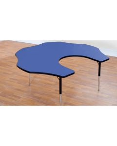 Tuf Top Flower Height Adjustable Classroom Table - 1525 x 430 to 635mm - Blue