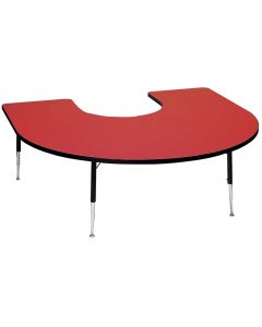 Tuf Top Height Adjustable Horseshoe Table - Red