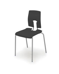 SE Ergonomic Polypropylene Chair - 380mm - Ebony