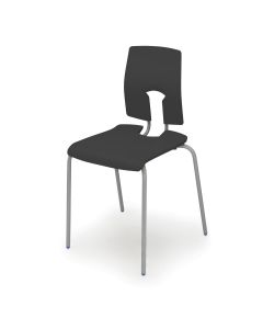 SE Ergonomic Polypropylene Chair - 430mm - Ebony