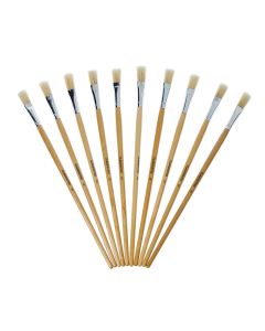 Classmates Long Flat Paint Brushes - Size 10 - Pack of 10