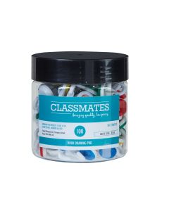 Classmates Hook Drawing Pins Assorted - Pack of 100