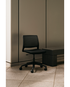 Grafton Task Chair with upholstered Seat - Black
