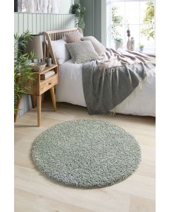 Fleck Circle Shaggy Washable Rug - 200cm - Sage