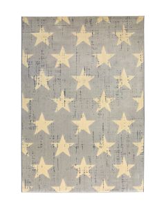 Star Drop Stitch Rug - Grey